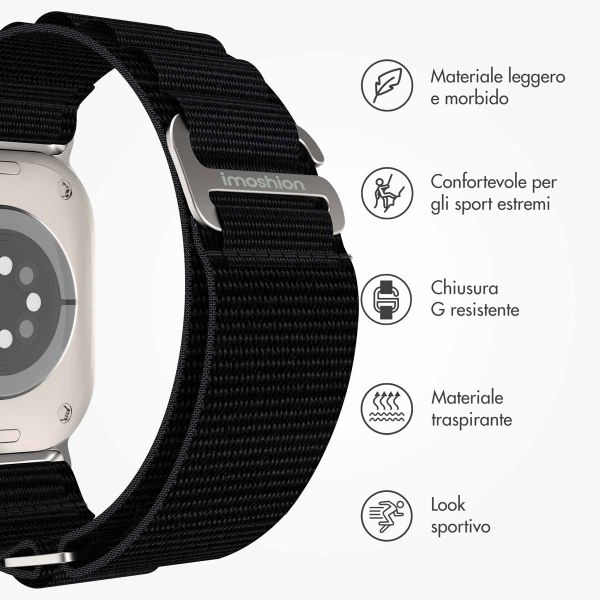 imoshion Cinturino in nylon Alpine Apple Watch | 44/45/46/49 mm - Nero