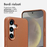 Accezz Cover in Pelle con MagSafe Samsung Galaxy S25 - Sienna Brown