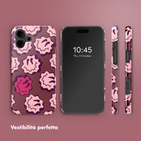 Selencia Cover posteriore Vivid con MagSafe Apple iPhone 16 - Wavy Smiley Pink