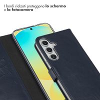 Selencia Cover a libro in vera pelle Samsung Galaxy S25 FE - Blu