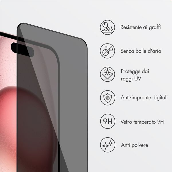 Accezz Vetro temperato privacy + Applicatore Apple iPhone 16 / 15
