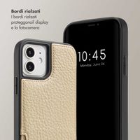Selencia Cover per telefono Nova con cordino e portacarte Apple iPhone 12 (Pro) - Beige