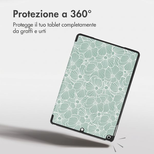 imoshion Cover Trifold Design Apple iPad 9 (2021) 10.2 pollici / iPad 8 (2020) 10.2 pollici / iPad 7 (2019) 10.2 pollici - Botanica