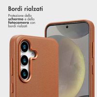 Accezz Cover in pelle 2 in 1 con MagSafe Samsung Galaxy S25 - Sienna Brown