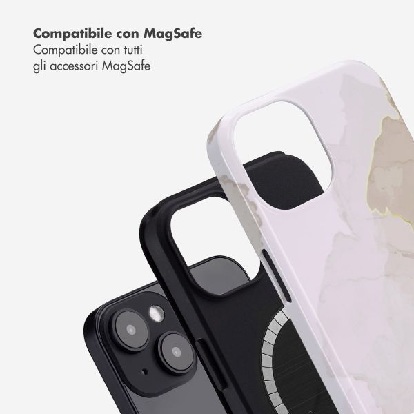 Selencia Cover posteriore Vivid con MagSafe Apple iPhone 14 - Marble Light Brown
