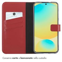 Selencia Cover a libro in vera pelle Samsung Galaxy S25 FE - Rosso