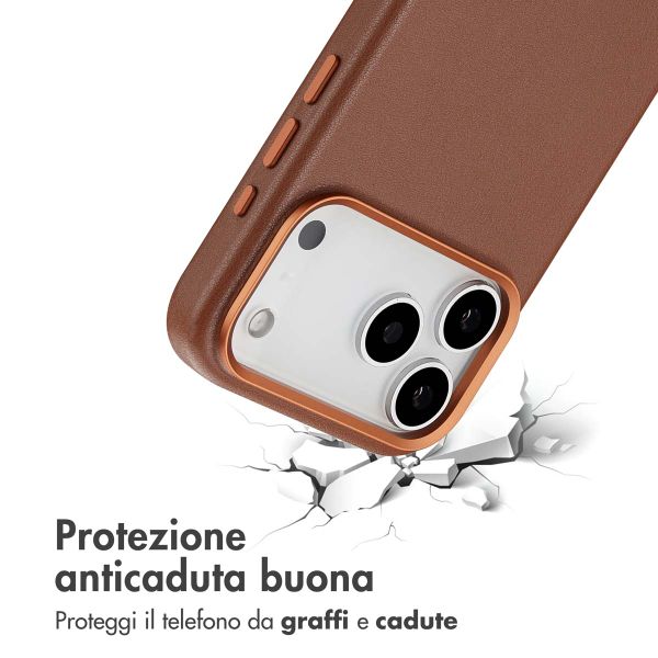 Accezz Cover in Pelle con MagSafe Apple iPhone 17 Pro Max - Sienna Brown
