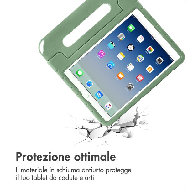 imoshion Cover per tablet a prova di bambino con bambole rimovibili Apple iPad 9 (2021) 10.2 pollici / iPad 8 (2020) 10.2 pollici / iPad 7 (2019) 10.2 pollici - Olive Green