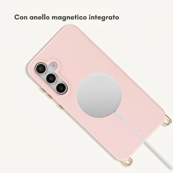 Selencia Cover posteriore Rivièra con MagSafe con ganci rimovibili Samsung Galaxy S25 / S24 - Sorbet Pink
