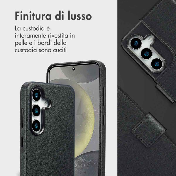 Accezz Cover in pelle 2 in 1 con MagSafe Samsung Galaxy S25 - Onyx Black