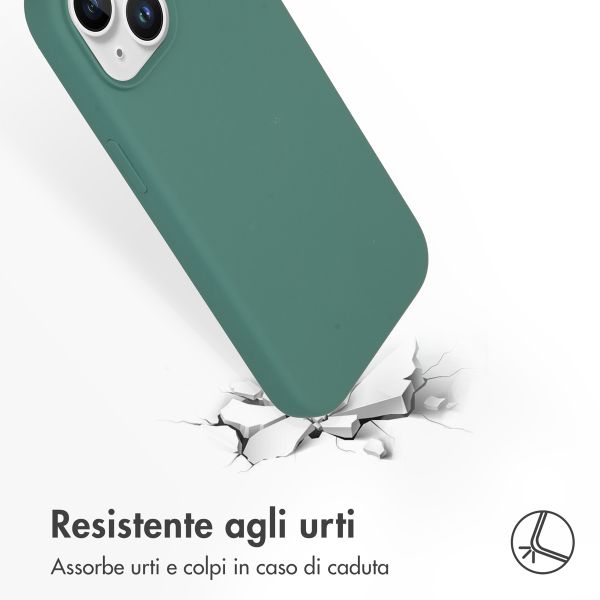 Accezz Cover in silicone liquido con MagSafe Apple iPhone 15 - Verde scuro