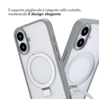 Accezz Cover con anello e supporto con MagSafe Apple iPhone 16 - Grigio