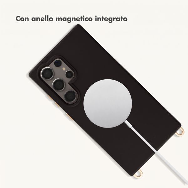 Selencia Cover posteriore Rivièra con MagSafe con ganci rimovibili Samsung Galaxy S24 Ultra - Velvet Black