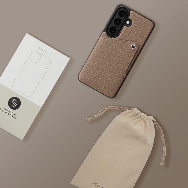 Selencia Cover posteriore Riva con portacarte Samsung Galaxy S26 Plus - Mocha Brown
