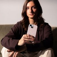 Selencia Cover posteriore Vivid con MagSafe Apple iPhone 15 - Beige Zigzag