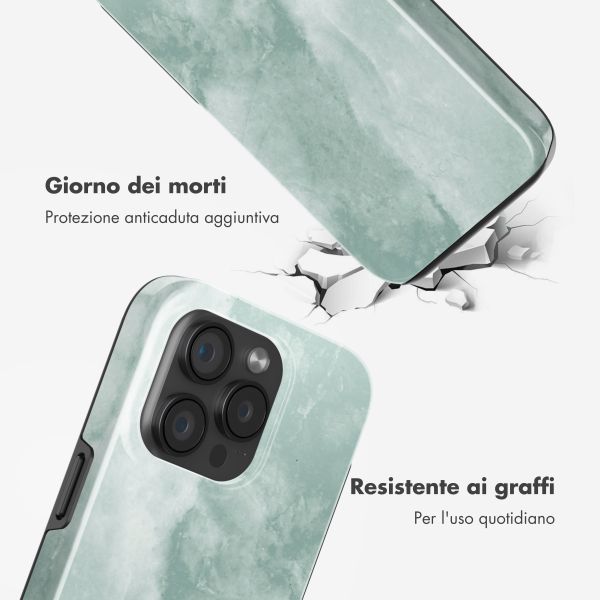 Selencia Cover posteriore Vivid con MagSafe Apple iPhone 15 Pro - Marble Grayed Jade