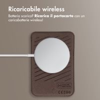 Accezz Portacarte in pelle magnetico - Compatibile con Apple Find My - Coffee Brown