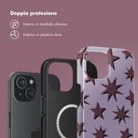 Selencia Cover posteriore Vivid con MagSafe Apple iPhone 15 - Stars Plum Lilac