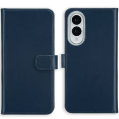 Selencia Cover a libro in vera pelle Samsung Galaxy S25 Edge - Blu scuro