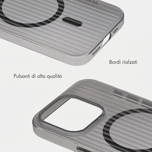 Accezz Cover Lite con MagSafe | Fluted | Apple iPhone 15 Pro - Nero