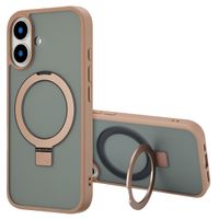 Accezz Cover con anello e supporto con MagSafe Apple iPhone 16 - Marrone