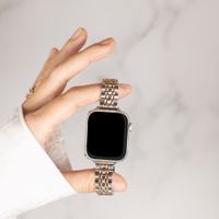 Selencia Cinturino sottile in acciaio ispirato a Jubilee Apple Watch | 38/40/41/42 mm - Argento & Oro Rosa