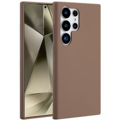 Accezz Cover in silicone liquido con MagSafe Samsung Galaxy S24 Ultra - Marrone chiaro