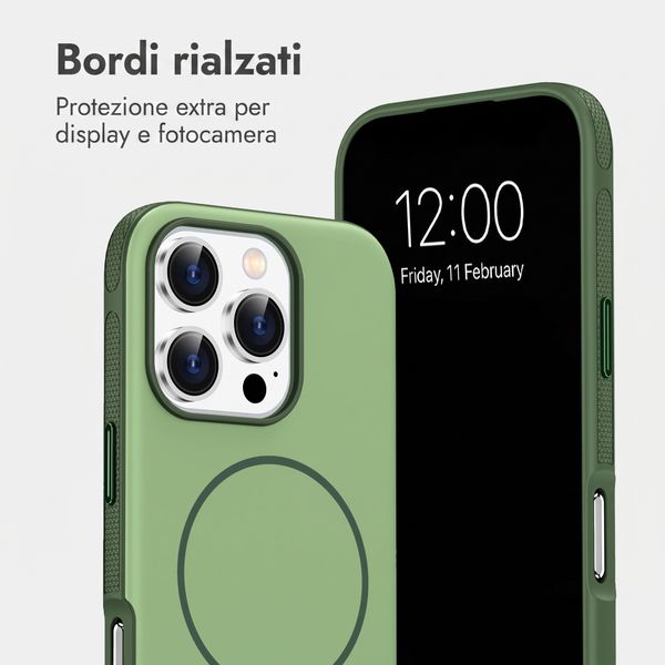 imoshion Cover posteriore Color con Thin MagSafe Ring Apple iPhone 16 Pro - Verde scuro