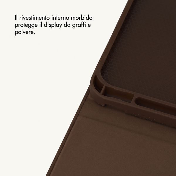 Selencia Custodia a libro Croco Apple iPad 11 (2025) 11 pollici A16 / iPad 10 (2022) 10.9 pollici - Choco Brown