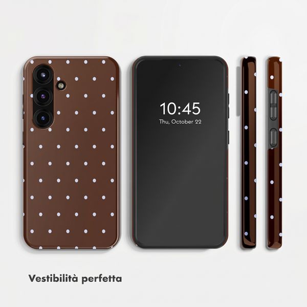 Selencia Cover posteriore Vivid con MagSafe Samsung Galaxy S25 - Happy Dots Chocolate