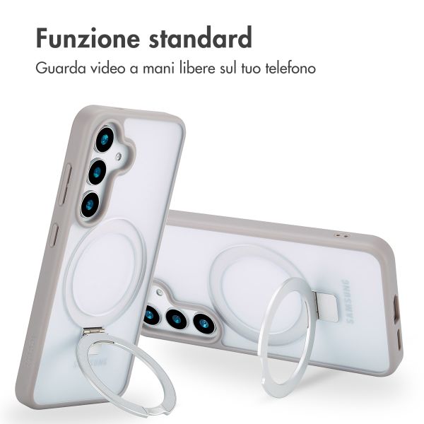 Accezz Cover con anello e supporto con MagSafe Samsung Galaxy S25 - Grigio