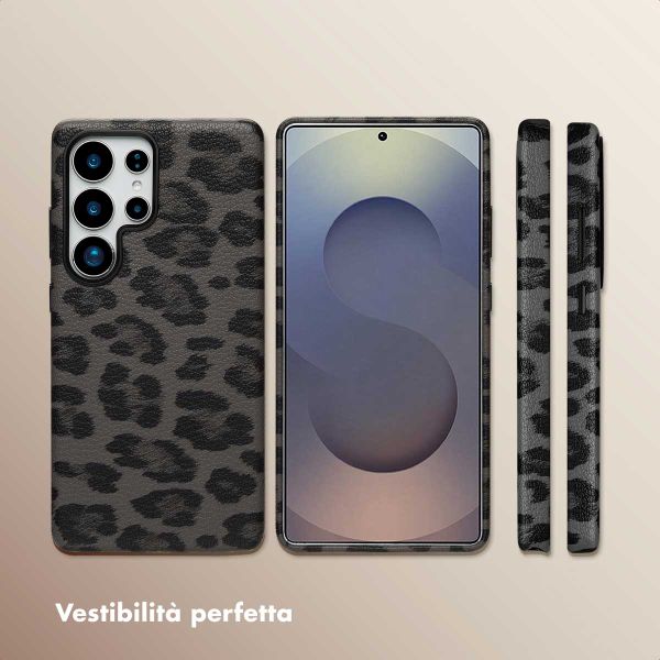 Selencia Cover Sabi Stampa pantera con MagSafe Samsung Galaxy S25 Ultra - Midnight Black