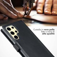 Selencia Cover a libro in vera pelle Samsung Galaxy S25 Ultra - Nero