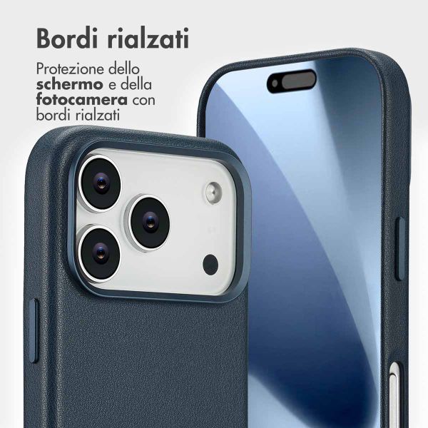Accezz Cover in pelle 2 in 1 con MagSafe Apple iPhone 17 Pro - Nightfall Blue