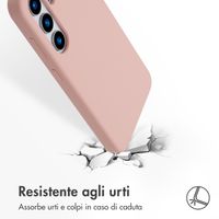 Accezz Cover in silicone liquido con MagSafe Samsung Galaxy S25 - Rosa