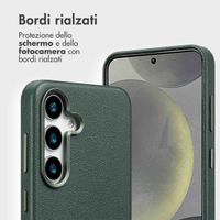 Accezz Cover in pelle 2 in 1 con MagSafe Samsung Galaxy S25 - Cedar Green