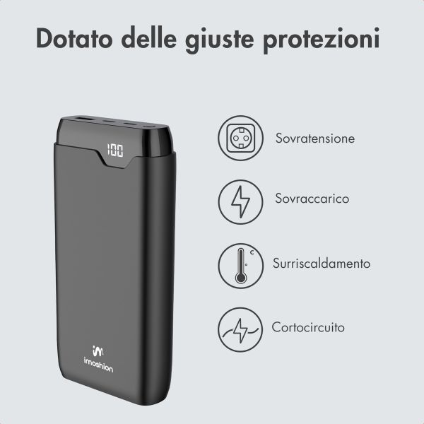 imoshion Powerbank - 27.000 mAh - Quick Charge e Power Delivery - 30W - Nero
