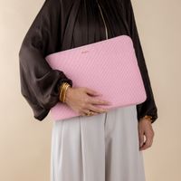 Selencia Cover per laptop in velluto a coste 15-16 pollici - Sleeve per laptop - Soft Blush