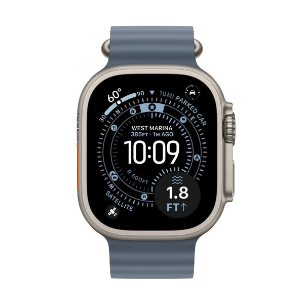 Apple Cinturino Ocean Apple Watch | 44/45/46/49 mm - Anchor Blue / Natural Titanium