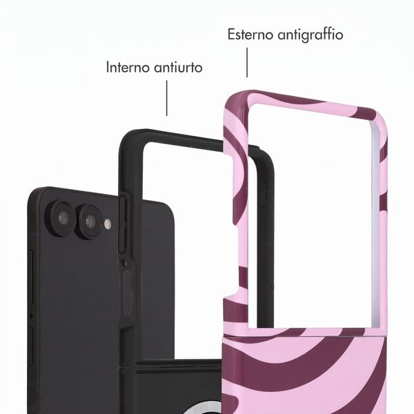Selencia Cover posteriore Vivid con MagSafe Samsung Galaxy Z Flip 8 - Wavy Swirl Pink Plum