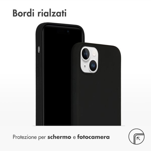 Accezz Cover in silicone liquido con MagSafe Apple iPhone 15 Plus - Nero