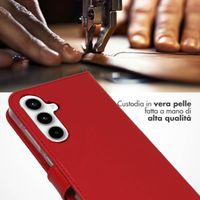 Selencia Cover a libro in vera pelle Samsung Galaxy A55 - Rosso