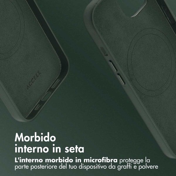 Accezz Cover in Pelle con MagSafe Apple iPhone 14 - Cedar Green