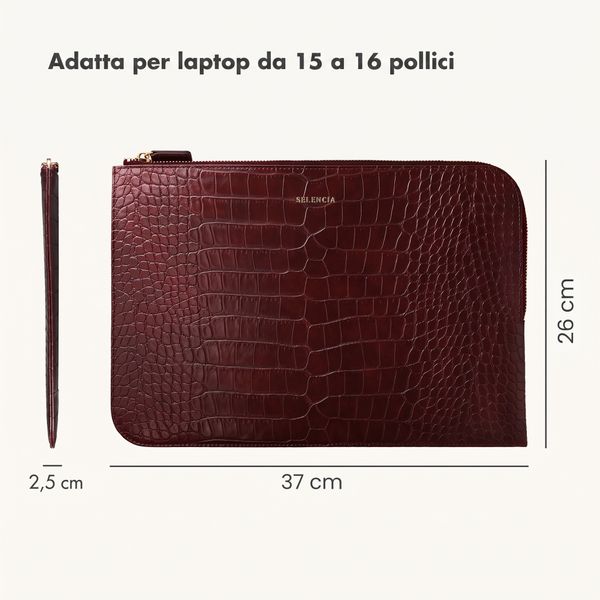 Selencia Cover per laptop Croco 15-16 pollici - Burgundy