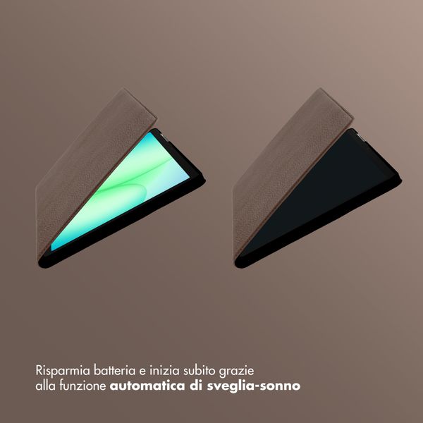 Selencia Cover Riva Samsung Galaxy Tab A11 Plus - Mocha Brown