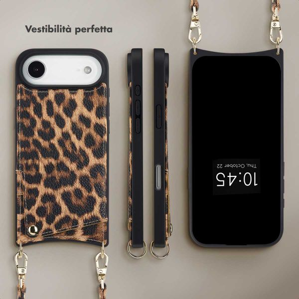 Selencia Cover per telefono Nova con cordino e portacarte Apple iPhone Air - Leopard