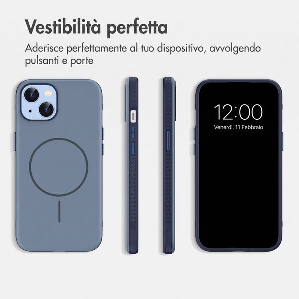 imoshion Cover posteriore Color con Thin MagSafe Ring Apple iPhone 14 / 13 - Blu scuro