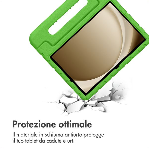 imoshion Cover Posteriore Kidsproof con Maniglia Samsung Galaxy Tab A11 Plus / A9 Plus - Verde
