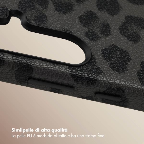 Selencia Cover Sabi Stampa pantera con MagSafe Samsung Galaxy A56 - Midnight Black