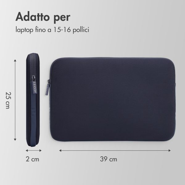 Accezz Cover per laptop 15-16 pollici - Laptopsleeve - Blu